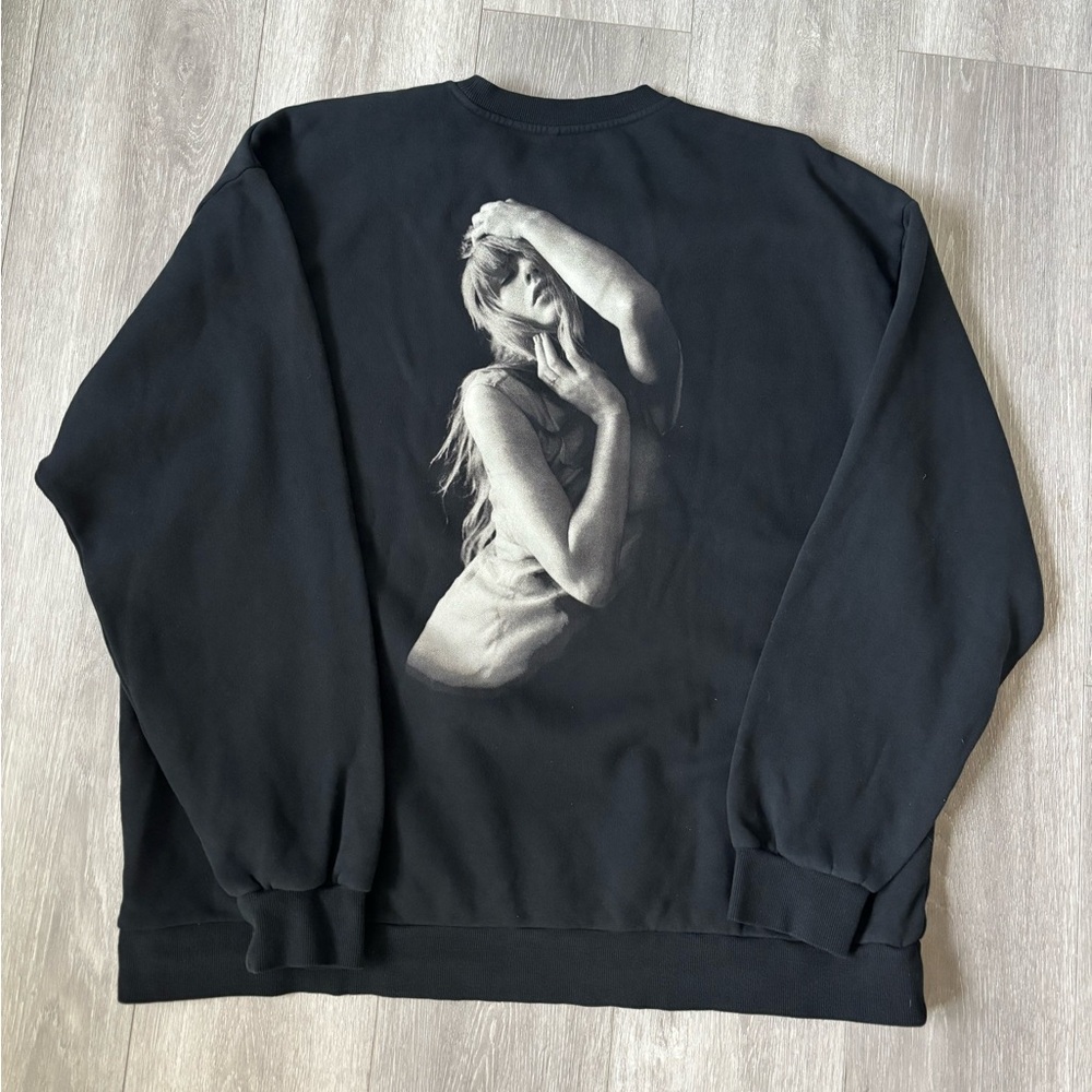 Taylor Swift Official Merch THE TORTURED POETS DEPARTMENT BLACK CREWNECK Sz 2XL
